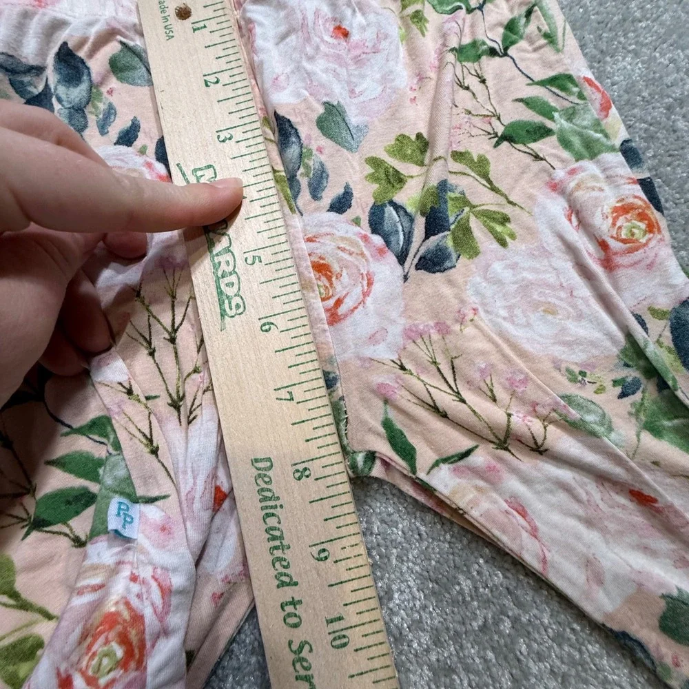 Posh Peanut Harper Bamboo Pajama Set Pink Floral Ruffle Sleeve‎ 7Y PJs Cottage